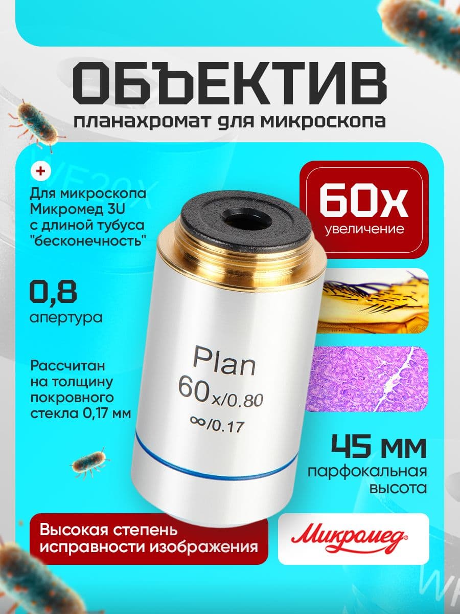 Объектив 60х/0,8 Plan беск./0,17 (М3 U)