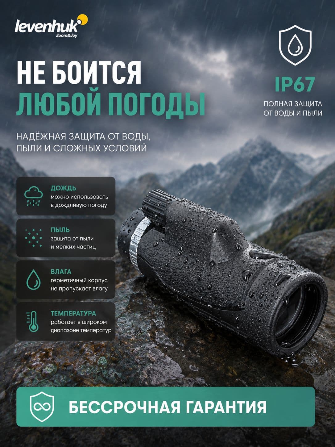 Монокуляр Levenhuk New Wise PLUS 12x42 — фото 5