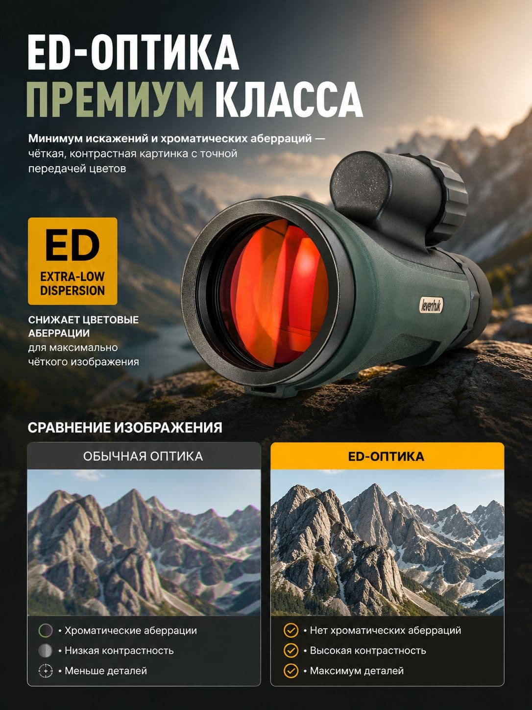 Монокуляр Levenhuk New Wise PRO ED 12x50 — фото 2
