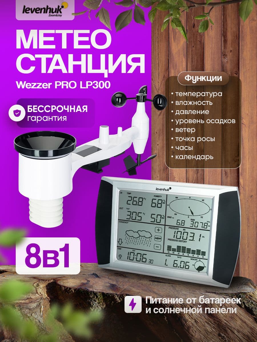 Метеостанция Levenhuk Wezzer PRO LP300 Профессиональная и удобная в использовании