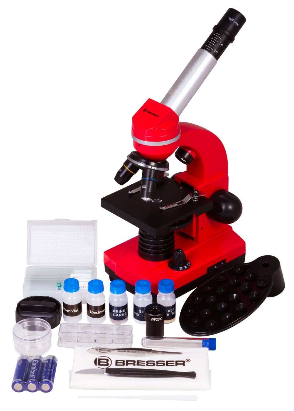 Микроскоп Bresser Junior Biolux SEL 40-1600x, красный. Товар уцененный