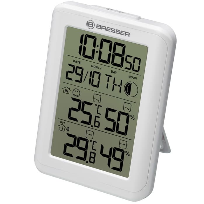 Гигрометр с часами Bresser MyClimate, белый