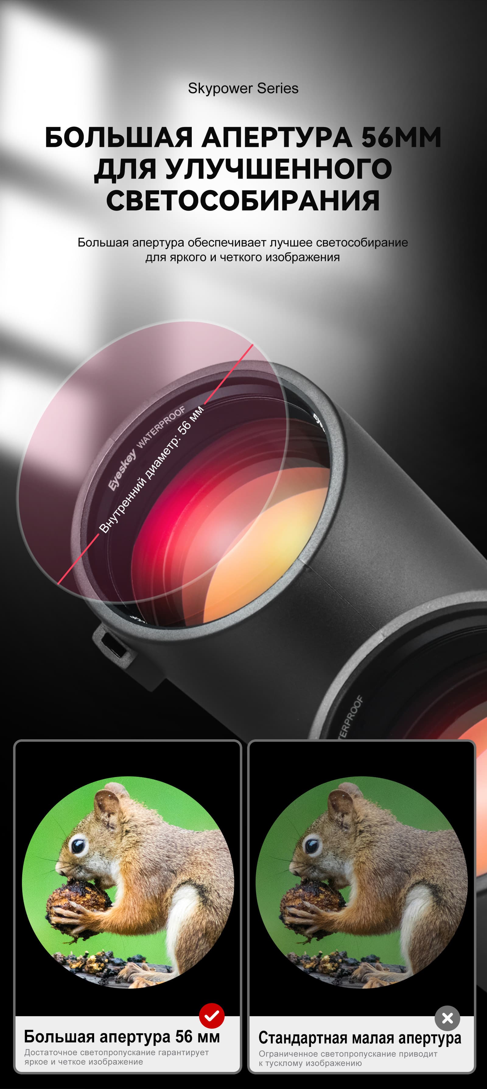 Бинокль Eyeskey SkyPower Flat-Field ED-15x56 — фото 27
